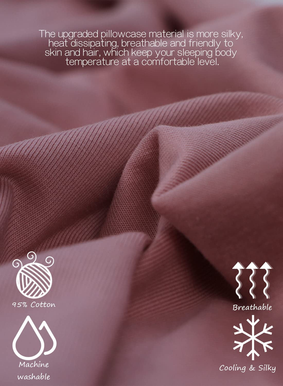 Cooling Pregnancy Pillow, Maternity Pillow with Soft Cotton Cover, C Shaped for Pregnant Sleeping (Cooling Cotton-Pink)
